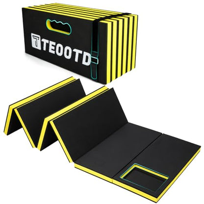 1.2" Extra Thick Foldable Mechanic Mat, Kneeling Pad with Magnetlc Tool Compartment, Waterproof Comfortable EVA Mat with Handle & Storage Belt for Workshop Repairing,Gardening 47.3x17.3x1.2