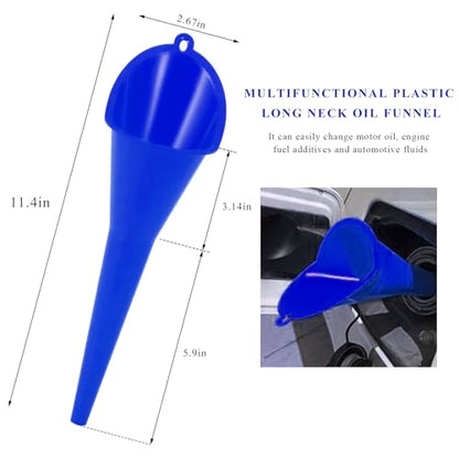 Oil Funnel, Flexible Multi-Function Automotive Oil Funnel, Spill-Proof Plastic Long Neck Engine Funnel Set for Gas Lubricants Water Diesel Fuel Kerosene, Car Accessories (Blue) - color: Blue, 1 PC