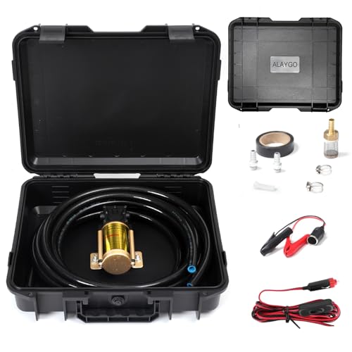 12 V Fuel Gasoline Transfer Pump Kit,Transfers Up to 125 Gallons of Gasoline Diesel Water per hour,Gas Transfer Pump Fit for Vehicles,Boats,Equipment(No Working Temperature During Use) - color: 3 kit-gold