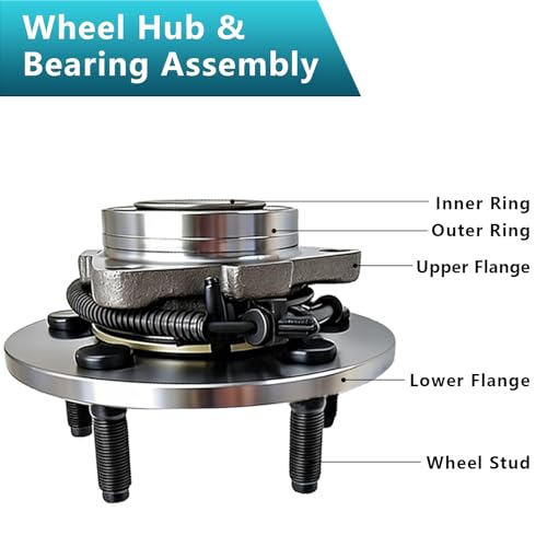 515126 Front Wheel Bearing Hub Assembly for Dodge Ram 1500 2009-2010, Ram 1500 2011 (2PCS) - size: 515126