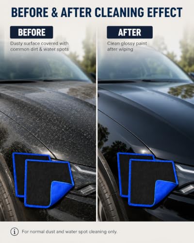 2 PCS Clay Towel, Upgraded Non-Stick Clay Bar Towel for Auto Detailing, 12 x 12 Inch Clay Bar Towel, Microfiber Car Clay Towel, Cleaning and Polishing for Cars, Trucks, and SUV