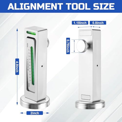 Amiss Universal Magnetic Gauge Tool, High-Accuracy Camber Caster Gauge, Strong Magnetic Base Adjustable Wheel Alignment Tool for Automotive Vehicle Truck RV Tire Repair, Car Accessories(Silver) - color: Sliver-1pc