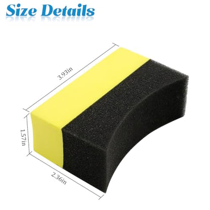 Car Tire Applicator Dressing Shine Sponge, 4PCS Vehicle Contour Wheel Wax Buffing Applicator Pads, Auto Tire Shine Detailing Cleaning Sponge Tool, Universal for SUV RV Truck