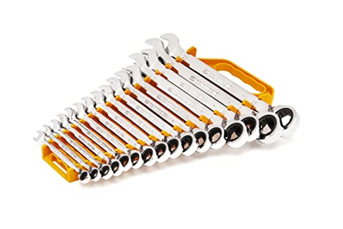 GEAWRENCH 16 Pc. Reversible Ratcheting Combination Wrench Set, Metric - 9602N