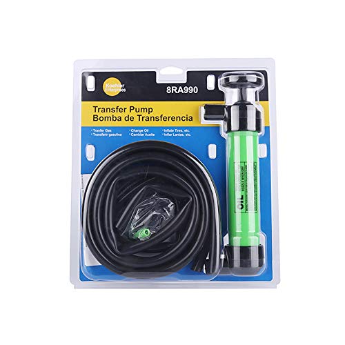 Koehler Enterprises Fuel Pump for Gas, Oil, and Liquids, Transfer Pump Kit for Automotive and Home, Safety Siphon, Green | Durable Metal Construction | Wide Size Range | Mountable Rack Included - style: Green