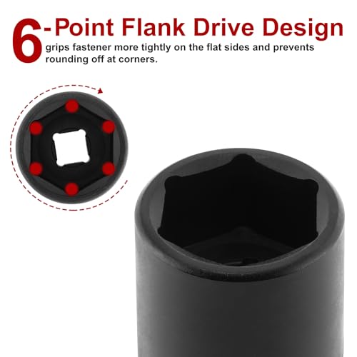 CASOMAN 1/2" Drive x 1-1/4" Impact Socket, 6-Point, SAE, CR-MO - size: 1-1/4 in. (Shallow), style: 6-Point Socket