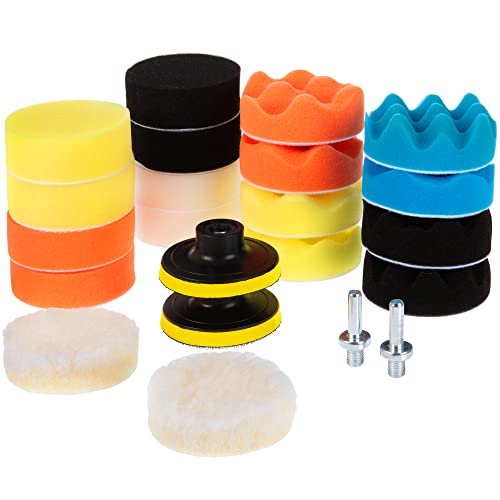 CANOPUS Buffing Pads, Polishing Pad Kit, Buffer for Car Detailing, Polishing Wheel for Drill, Car Polishers and Buffers Kit for Sanding, Polishing, Waxing & Sealing Glaze, 3 inch, 22 Pieces - size: 22 Pieces