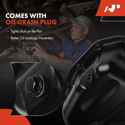 A-Premium Lower Engine Oil Pan Sump with Drain Plug Compatible with Toyota Camry 2010-2017 Highlander 2009-2019 Sienna 2011-2013 Avalon Lexus ES300h 2013-2018 2.5L 2.7L