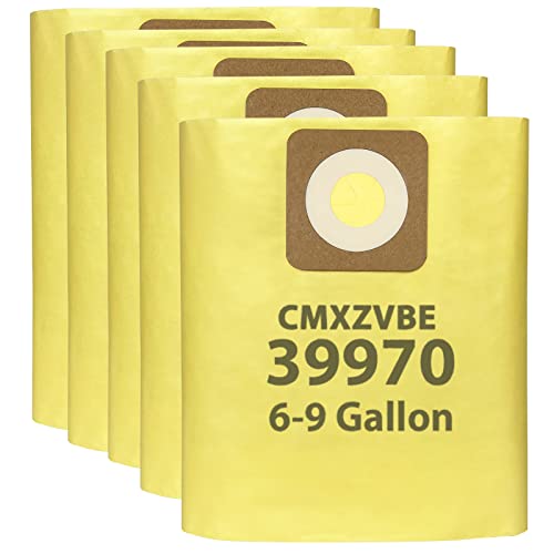 5 Pack 39970 Filter Bags Replacement for CRAFTSMAN 6 and 9 Gallon Shop Vacuums 17584/17590, CMXZVBE39970 Fine Dust Bags - size: 39970-6 to 9 Gallon