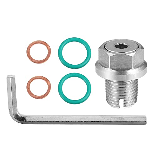 X AUTOHAUX 1 Set M14.1-1.25 x 15mm Oversize Piggyback Oil Drain Plug Stainless Steel Self Tapping Oil Pan Thread Repair Kit for Car Motorcycle Silver Tone - size: M14.1-1.25 x 15mm