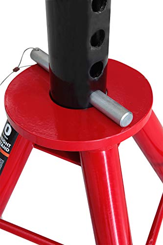 Big RED 10 Ton (20,000 lb) Capacity Heavy Duty Steel Jack Stands, 2 Pack, Low Profile, T90070 - size: 10 ton
