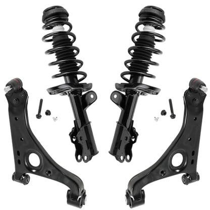 Detroit Axle - FWD Front End Suspension Kit for Buick 13-22 Encore | Chevy Trax, Struts and Coil Spring Lower Control Arms with Ball Joint 2013-2022 Replacement - size: 4CQ50682/Big Kit