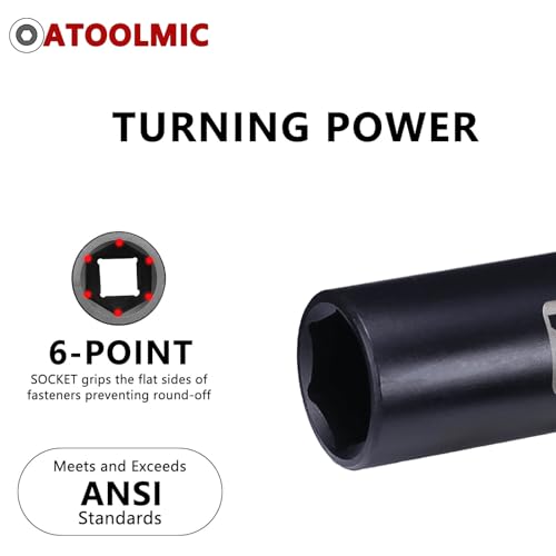 3/8 Inch Drive x 14mm Deep 6PT CR-MO Impact Socket for Removing Axle nut | Metric Socket,6-Point Radius Corner Design,Two Size Markings,Square Chamfered Opening,For Removal of Axle Nut - size: 14 mm, style: 3/8" Drive Deep Socket
