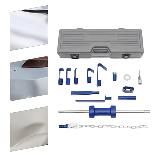 Dent Puller 23inch Long Shaft Slide Hammer Dent Removal Kit with Portable Toolbox, Multiple Tools Automotive Heavy Dent Remover Repair for Door Panels, Bumpers, Mudguards, Side Panels