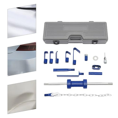Dent Puller 23inch Long Shaft Slide Hammer Dent Removal Kit with Portable Toolbox, Multiple Tools Automotive Heavy Dent Remover Repair for Door Panels, Bumpers, Mudguards, Side Panels