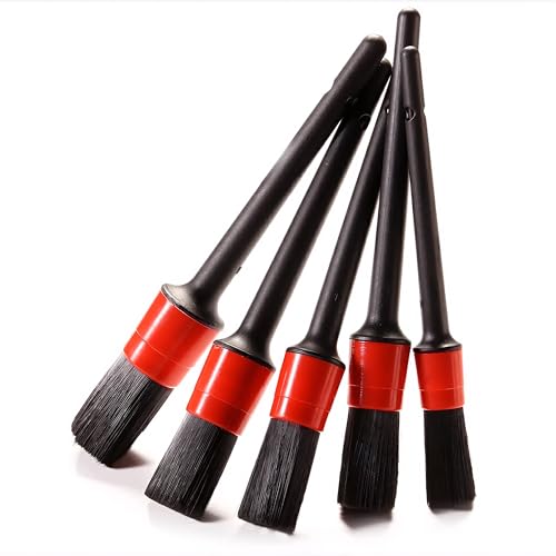Car Detailing Brush Set, Scratch-Free Soft Bristle Brushes for Interior and Exterior Cleaning, Wheels, Air Vents, Dashboard, and Leather Surfaces, 5 Pcs - size: 5 PCS