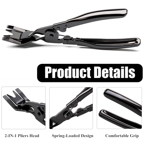 1PCS Car Clip Pliers Tool, Panel Clip Pliers Set Fastener Remover, Auto Retainer Clip Trim Rivet Removal Tool, Auto Door Car Upholstery Trim Clip Removal Tool (Black) - color: Black - 1 Pcs Clip Removal Plier