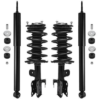 Detroit Axle - 4pc Front Struts Rear Shocks for 2010 2011 2012 2013 2014 2015 Toyota Prius, 2 Complete Struts with Coil Spring Assembly 2 Shock Absorbers Replacement Suspension Kit - size: 4AQ47049-V1/ strut shock kit