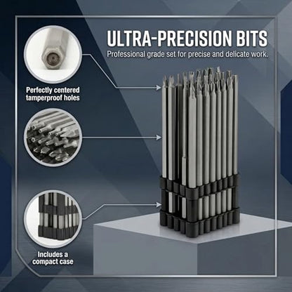 Bates- Long Screwdriver Bits, 6 Inch, 32 pcs, 1/4" Shank, S2 Steel, Long Screwdriver Bit Set