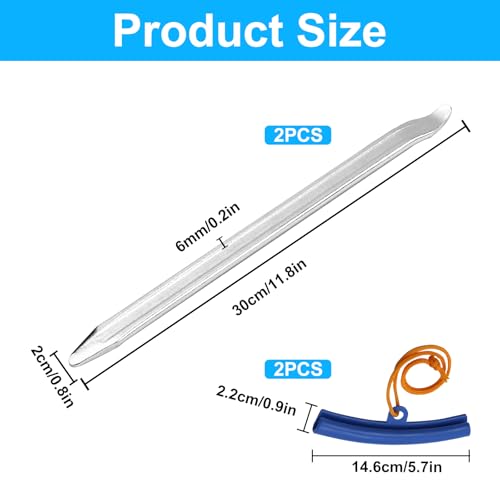 2 PcsTire Spoons, 11.8 InchTire Iron Set, Heavy Duty Tire Levers Bars, Motorcycle Tire Changing ToolsTire Irons, tTire Changing Spoons for Motorcycles Cars Dirtbike, with 2 Protective Covers