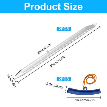 2 PcsTire Spoons, 11.8 InchTire Iron Set, Heavy Duty Tire Levers Bars, Motorcycle Tire Changing ToolsTire Irons, tTire Changing Spoons for Motorcycles Cars Dirtbike, with 2 Protective Covers