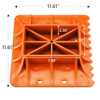 Seven Sparta Off-Road Base Stand Compatible with Hi Lift Jack（Orange Base） | For Hi Lift Jack, Alleviate Jack Hoisting Sinkage, Heavy Duty PP, Teeth Design, Easy to Clean, Solid Construction - style: Orange Base