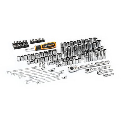 GEARWRENCH 121 Piece 1/4” & 3/8” Drive 72-Tooth SAE/Metric Mechanics Hand Tool Set | GW72SCBMTS - style: 121 Piece