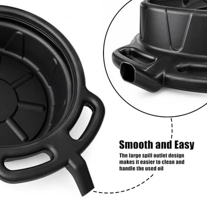 Oil Drain Pan, Motor Oil Drip Catcher Pan, 2 Gallon (8L) Capacity