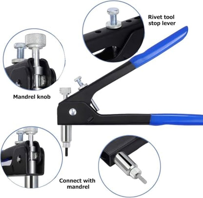 86Pcs Hand Rivet Tool Nut Setter Kit, Thread Blind Riveting Tools, Wrench Nut Sert, Riveter Threaded Insert Tool with Metric Rivet Nuts Assortment M3 M4 M5 M6 M8