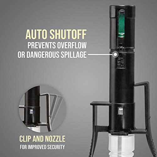 DEWAY Automatic Fuel Transfer Pump, D-Battery Powered, Auto-Stop, 2.4 GPM | Fills or empties generators, mowers, ATVs, cars and RVs without heavy lifting or spills - style: Auto-Stop