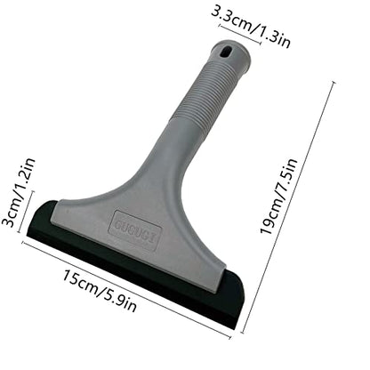 Super Flexible Silicone Squeegee, Auto Water Blade, Water Wiper, Shower Squeegee, 5.9'' Blade and 7.5'' Long Handle, for Car Windshield, Window, Mirror, Glass Door, Grey Black - color: Grey Black