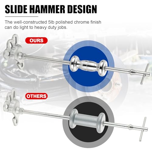 NYXOVA 19PCS Slide Hammer Puller Set, 9-Way Axle Bearing Puller Remover Kit, Rear Wheel Axle Bearing Remover & Dent Hub Gear Puller Tool