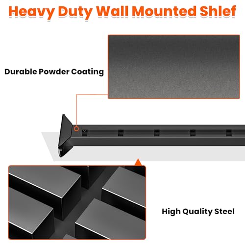 Ultrawall Heavy Duty Garage Wall Shelves, Wall Mounted Storage Shelves, Holds Up to 800Lbs, 2Pack, Black (33in) - size: 33in