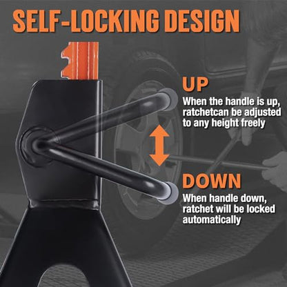 TONDA Jack Stands 3 Ton and 4 Way Lug Wrench