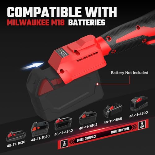 3/8" Cordless Ratchet Wrench for Milwaukee M18 18V Battery - 75Ft-Lbs Brushless Motor Electric Ratchet Set with 0-300RPM Variable Speed,8 Sockets,1/4" and 1/2" Adapters,3" Extension Bar(Tool Only)
