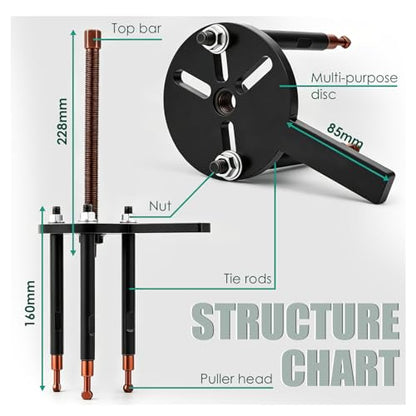 CGOLDENWALL 33-in-1 Bearing Puller Set with 6 Sets of Puller Heads 3-Jaw Hook Puller Multifunctional Bearing Removal Tool for Harvester/Mechanical Equipment/Automobile/Bicycle/Gearbox Bearings