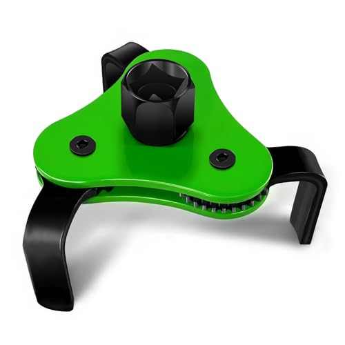 Green Upgraded Universal Oil Filter Wrench, 3 Jaw Oil Filter Removal Tool