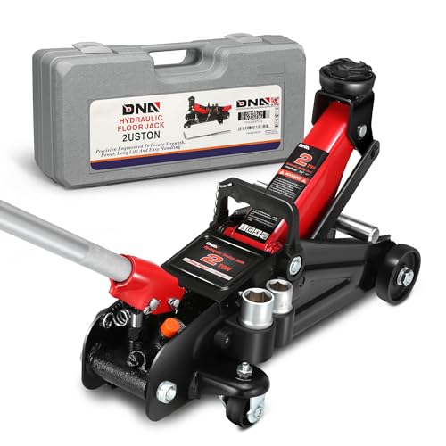 DNA Motoring Floor Jack with Socket and Lock, Low Profile Hydraulic Trolley Jack for Cars Lift, 2 Ton (4000 lbs) Capacity, Lifting Range 5.12"-13", Red, TOOLS-00677-RD - color: Red, style: 2 ton(w/ socket & losck)