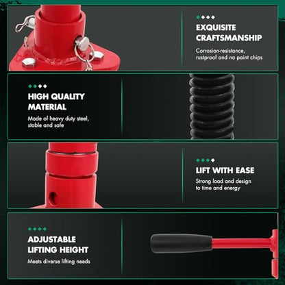 Under Hoist Tripod Stand 4000 LBS /2 Ton Capacity Lift Stand for Garages, Repair Shops, and DIY, Lift Range 47" to 82.7", Heavy Duty Steel, Red