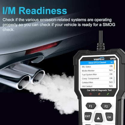Veepeak Car OBD2 Scanner Diagnostic Tool, Check Engine Light Code Reader | Read & clear engine codes with 40,000+ DTC definitions, live data, 12V battery voltage, phone report print & carrying case
