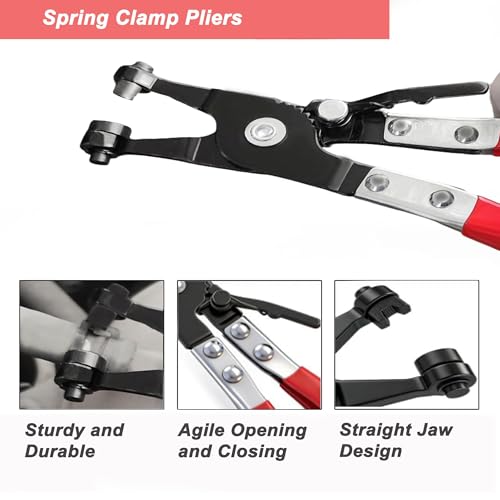 5Pcs Automotive Electrical Disconnect Pliers Kit, Connector & Removal Tool | Hose Clamp Pliers, Wire Terminal Remover, 60° Angled Separator and Trim Clip Tool for Wire Harness & Plugs with Storage Case