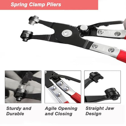 5Pcs Automotive Electrical Disconnect Pliers Kit, Connector & Removal Tool | Hose Clamp Pliers, Wire Terminal Remover, 60° Angled Separator and Trim Clip Tool for Wire Harness & Plugs with Storage Case