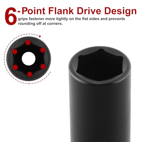 CASOMAN 1/2" Drive x 15/16" Deep Impact Socket, 6-Point, SAE, CR-MO - size: 23.81 mm (Deep), style: 6-Point Socket