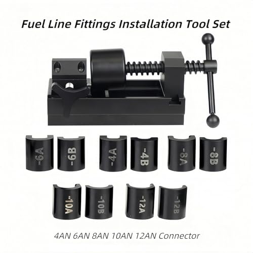 Fuel Line Fittings Installation Tool Set, Fuel Hose Repair Kit with 4AN 6AN 8AN 10AN 12AN Connector, Auto Fuel Hose Pipe Installation/Removal Tool Kit, AN Hose Fitting Connect/Disconnect Repair Tools