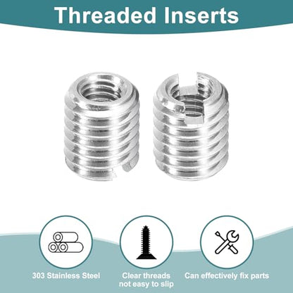 uxcell 10Pcs Threaded Inserts, M3-0.5x6 & M5-0.8x6 Stainless Steel 303 Screw Thread Sleeves Thread Repair Insert for Mechanical Equipment - size: M3-0.5x6 & M5-0.8x6mm