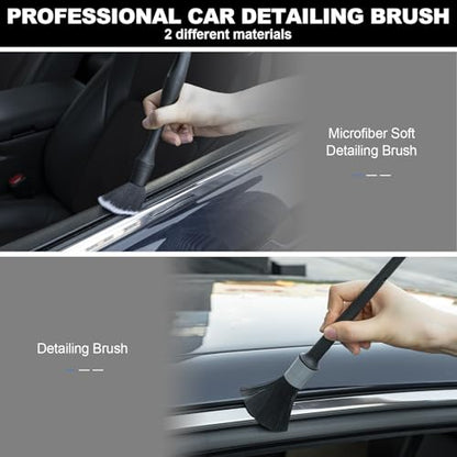 THINKWORK Car Interior Detailing Kit, Microfiber Duster with Cleaning Gel | Scratch-Free, Soft Brush, Complete 6Pcs Set, Deep Crevice , Car & Home Use, Ideal Gift