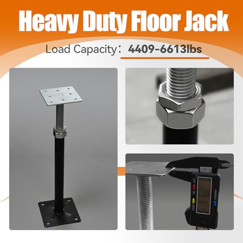 House Floor Jacks for Leveling, Adjustable Jack Post with 11"-16" Height Range, 2-3Ton Load Capacity Heavy-Duty Floor Jacks & RV Step Stabilizer (4 Pack) - color: Black 4 Pack