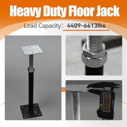 House Floor Jacks for Leveling, Adjustable Jack Post with 11"-16" Height Range, 2-3Ton Load Capacity Heavy-Duty Floor Jacks & RV Step Stabilizer (4 Pack) - color: Black 4 Pack