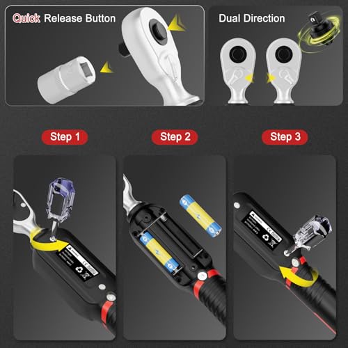 VANPO 1/4 Drive Digital Torque Wrench Set 1.11-22.12 ft.lb, ±2% Accuracy | 1.5-30 N.m Electronic Torque Wrench Set with Bits & Sockets, Buzzer/LED Indicator Alarm, for Carbon Fiber Bike, Motorcycle - size: 1/4-Inch (1.11-22.12 ft.lb/1.5-30 N.m)