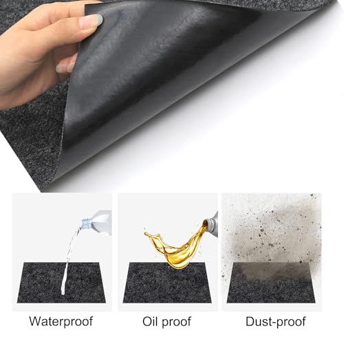 Garage Floor Mat, 32x84 Inch Motorcycle Mat for Garage, 3mm Thick Non-Slip Oil Absorbent Garage Mats for Floor, Large Oil Spill Mat Protects Floor from Spills, Drips, Splashes and Stains